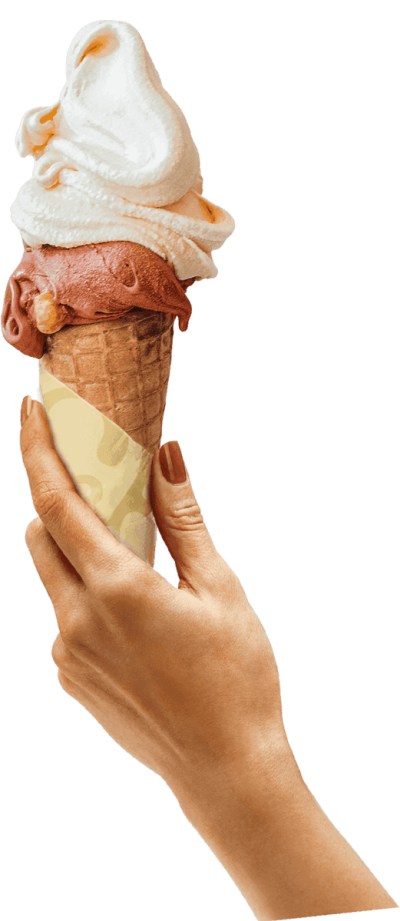 Hand holding a gelato cone